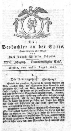 34. Stueck, 20. August 1827