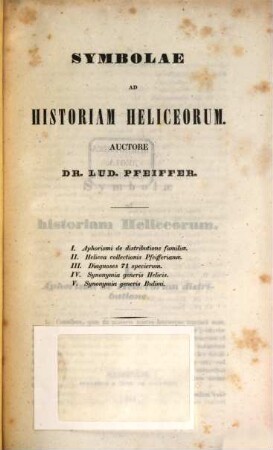 Symbolae ad historiam heliceorum, 1