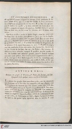 Article XXII: Religion des peuples de Panama, de Paria [...]