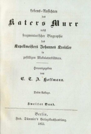 Bd. 2: Lebens-Ansichten des Katers Murr