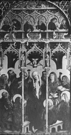 Erfurt, Reglerkirche St. Augustinus, Hochaltar, sog. Regleraltar, 1. Öffnung, rechter Innenflügel: Pfingsten; Meister des Regleraltars