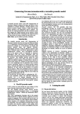 Generating German intonation with a trainable prosodic model