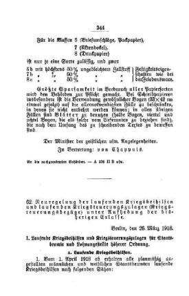 Neuregelung der laufenden Kriegsbeihilfen und laufenden Kriegsteuerungszulagen (Kriegsteuerungsbezüge) unter Aufhebung der bisherigen Erlasse : [A. Behörden und Beamte]