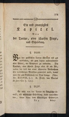 373-388, XXI. Von der Tortur, und Schreckung.