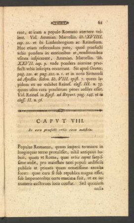 Caput VIII. De cura praefecti urbis circa aedificias