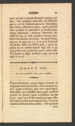 Caput VIII. De cura praefecti urbis circa aedificias