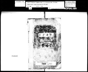 Alte Aufschrift: "Duringsch Copial [Thüringisches Kopial]"
