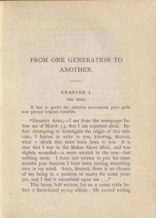 From one generation to another