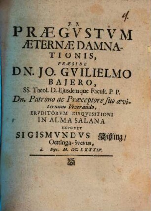 Praegvstvm Aeternae Damnationis