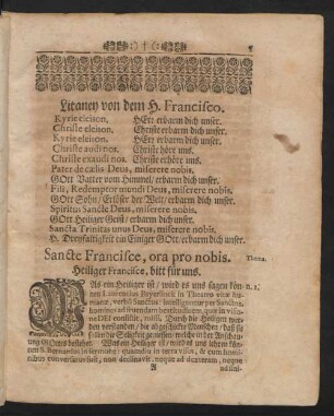 Litaney von dem H. Francisco.