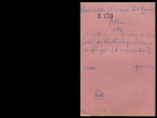 Ausfuhr ins feindliche Ausland: Listen der Verdächtigen (Warenempfänger- und -versender)
