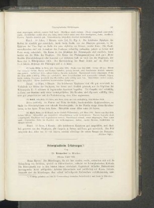 Heteroplastische Erfahrungen.