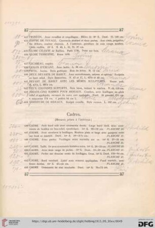 Cadres (Nr. 646-792)