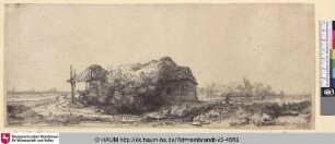 [Landschaft mit Hütten und Heuschober; Landscape with Cottages and a Hay Barn; La chaumiere et la grange à foin]