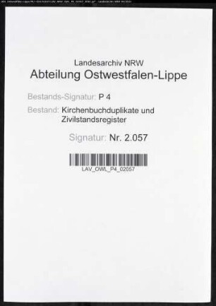 Kirchenbuchduplikate der evangelisch-reformierten Gemeinde (GHT 1819-1820, GHT 1826-1843). (Gemeinde: Dahle, evangelische Gemeinde)