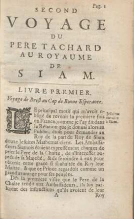 Livre premier. Voyage de Brest au Cap de Bonne Esperance