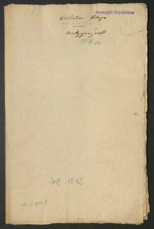 Akten zur Metzgerzunft (1536-1537, 1541, 1547, 1550, 1561, 1584 und 1691, teils auch undatiert). Beinhaltet allgemeine Verordnung, Wachdienste, Fleischpreise, Feuerordnung