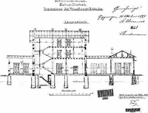Ebersbach (Fils): Empfangsgebäude Längenschnitt