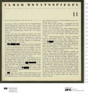Programm 11. Monatsabschnitt 1950/1951
