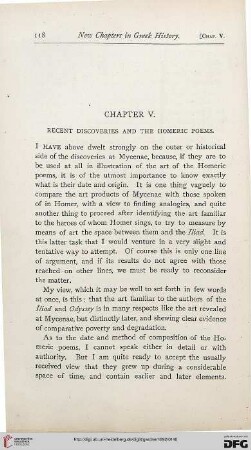 Chapter V: Recent discoveries and the Homeric poems