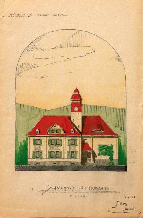 Schulhausneubau Diersburg; Ostansicht