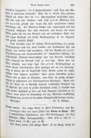 325-328 [Rezension] Waal, Anton de, Roma sacra