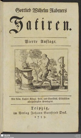 1: Gottlieb Wilhelm Rabeners Satiren