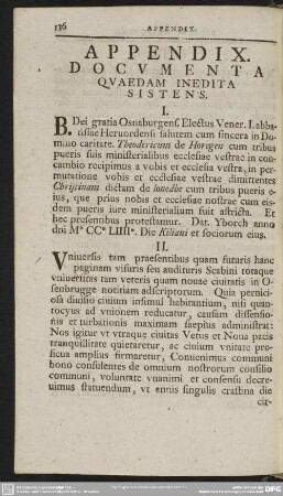 Appendix. Documenta Quaedam Inedita Sistens