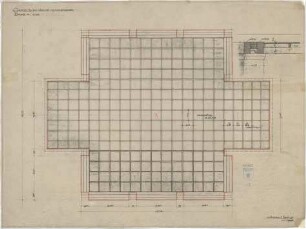 Bestelmeyer, German; München - Nymphenburg; Ev. Stephanuskirche - Deckenabwicklung, Decke (Teilgrundriss)