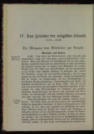 IV. Das Zeitalter der religiösen Kämpfe. 1519-1648