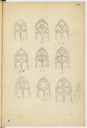 Kloster Chorin: Ansichten Fenster (aus: Skizzen- und Fotoalbum 7)