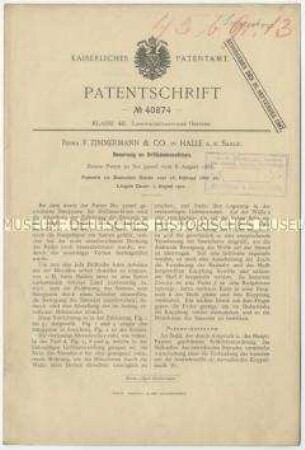 Patentschrift einer Neuerung an Drillsämaschinen, Patent-Nr. 40874
