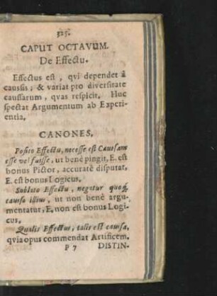 Caput Octavum. De Effectu.
