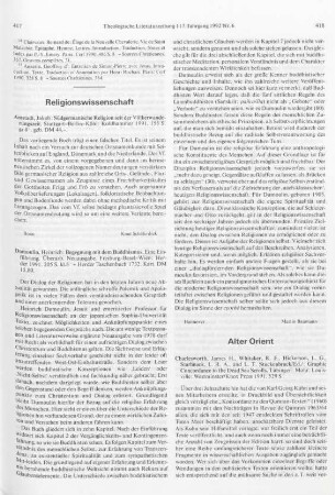 418-420 [Rezension] Charlesworth, James H., Graphic concordance to the Dead Sea Scrolls