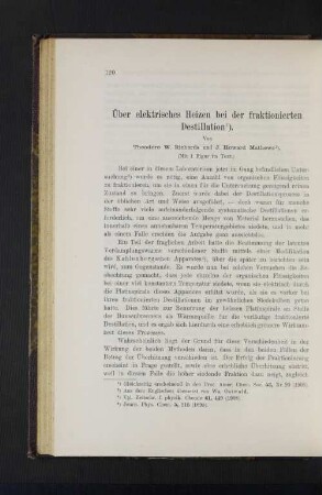 Über elektrisches Heizen bei der fraktionierten Destillation.