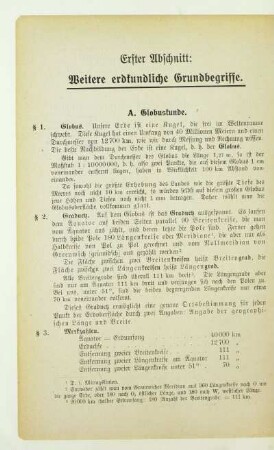 Erster Abschnitt: Weitere erdkundliche Grundbegriffe