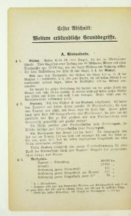 Erster Abschnitt: Weitere erdkundliche Grundbegriffe