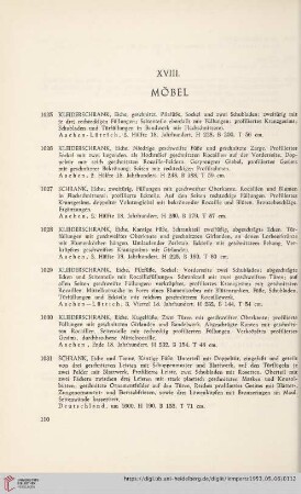 XVIII. Möbel (nr. 1025-1173)