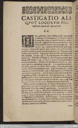 Castigatio Aliquot Locorum Piccolhom., quod ad lexin attinet