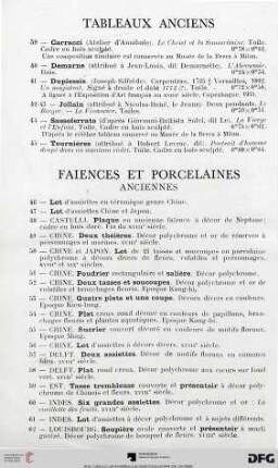 Faiences et Porcelaines Anciennes (Nr. 46-82)