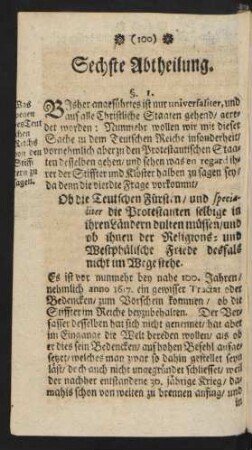Sechste Abtheilung.