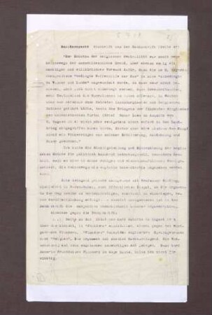 Abschrift aus einer Denkschrift über den Schutz der belgischen Neutralität