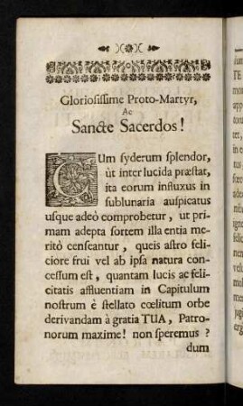 A2v-A8v, Gloriosissime Proto-Martyr, ac Sancte Sacerdos!