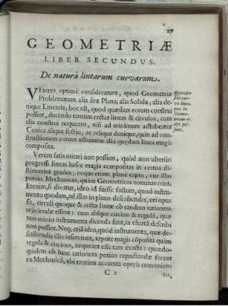 Liber Secundus. De naturá linearum curvarum.