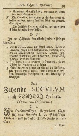 Das Zehende Secvlvm nach Christi Geburt (Ottoniano-Obscurum)