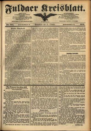 Ausgabe vom Samstag, den 21. Oktober 1905.