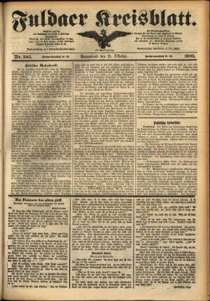 Ausgabe vom Samstag, den 21. Oktober 1905.