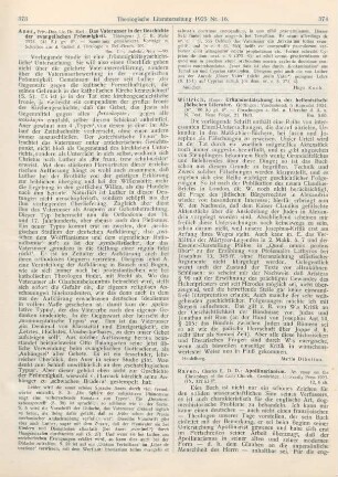 374-377 [Rezension] Raven, Charles, Apollinarianism. An essay on the Christology of the Early Church