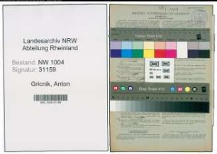 Entnazifizierung Anton Gricnik , geb. 02.01.1910 (Glaser)
