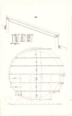 Gärtner, Friedrich von; München; Wittelsbacherpalast - Oberlicht (Ansicht, Schnitt)